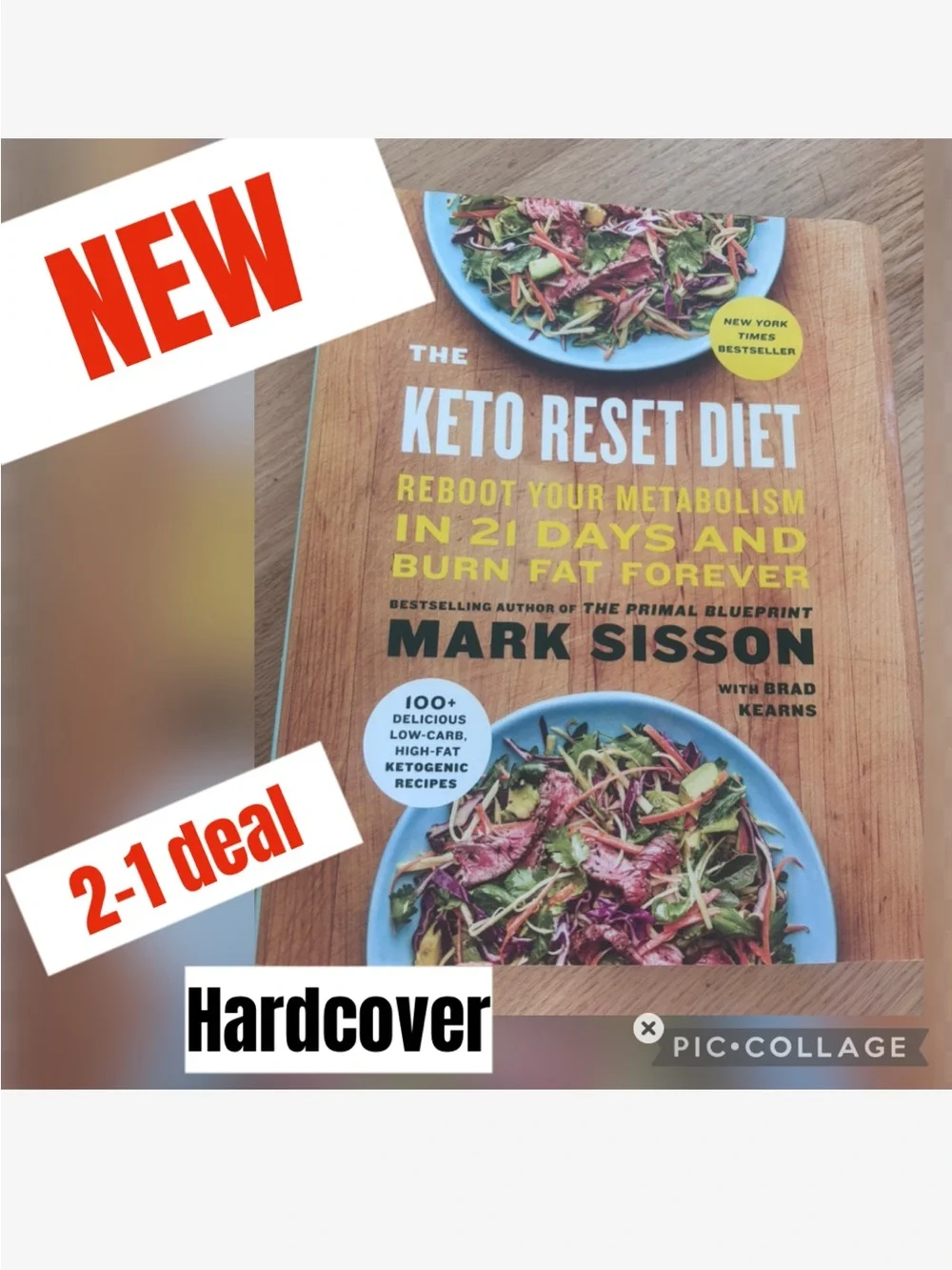 2-1 Keto Reset Diet Cookbook - Blue, Yellow, White, Black +free cookbook